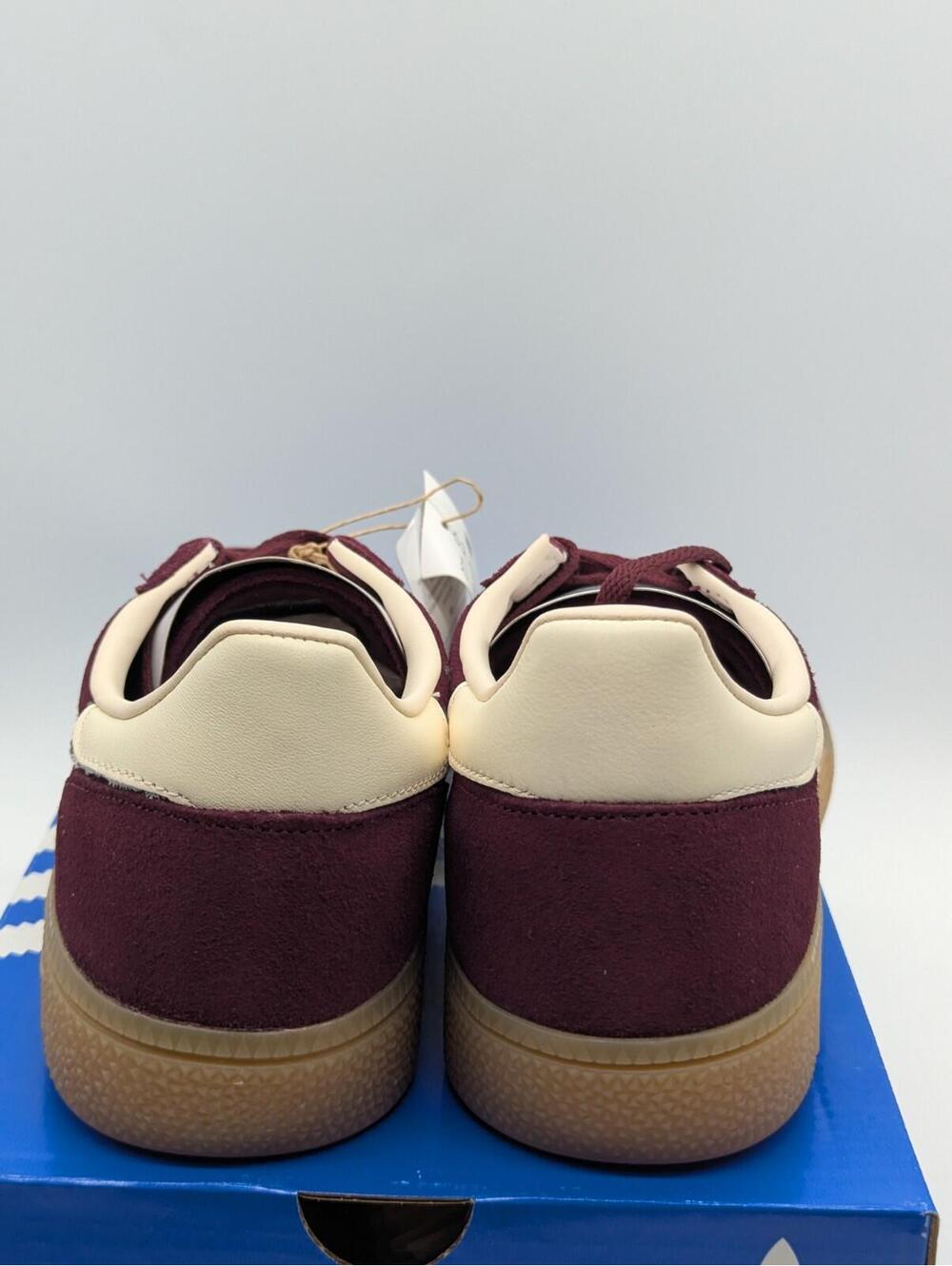 Women's Size 9 Adidas Handball Spezial Maroon Burgundy White Sneakers JP8726 New - Picture 5 of 9
